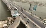 سقوط لوحة إعلانية علي سيارة بسبب سوء الأحوال الجوية بدائري المعادي