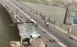 سقوط لوحة إعلانية علي سيارة بسبب سوء الأحوال الجوية بدائري المعادي