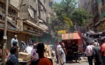 بالصور.. شلل مروري بالتوفيقية والدفع بسيارات الإطفاء للسيطرة على الحريق
