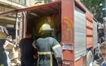 بالصور.. شلل مروري بالتوفيقية والدفع بسيارات الإطفاء للسيطرة على الحريق