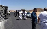مصرع شخص وإصابة ١٥ في انقلاب أتوبيس سياحى بطريق سانت كاترين