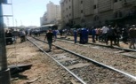 الصور الأولي لحادثة تصادم جرار بقطار مميز من الخلف بالإسكندرية 