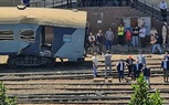 الصور الأولي لحادثة تصادم جرار بقطار مميز من الخلف بالإسكندرية 