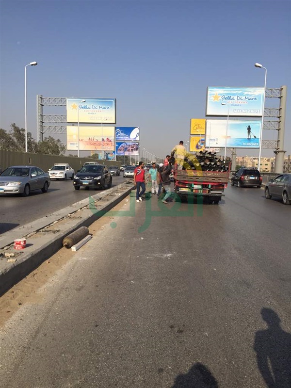 بالصور.. كثافات مرورية أعلى كوبري الجيش بسبب أعمال الصيانة