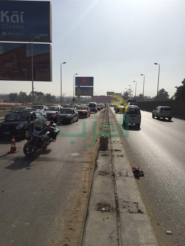 بالصور.. كثافات مرورية أعلى كوبري الجيش بسبب أعمال الصيانة