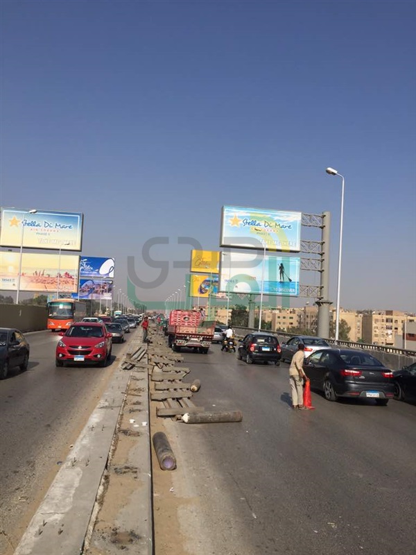 بالصور.. كثافات مرورية أعلى كوبري الجيش بسبب أعمال الصيانة
