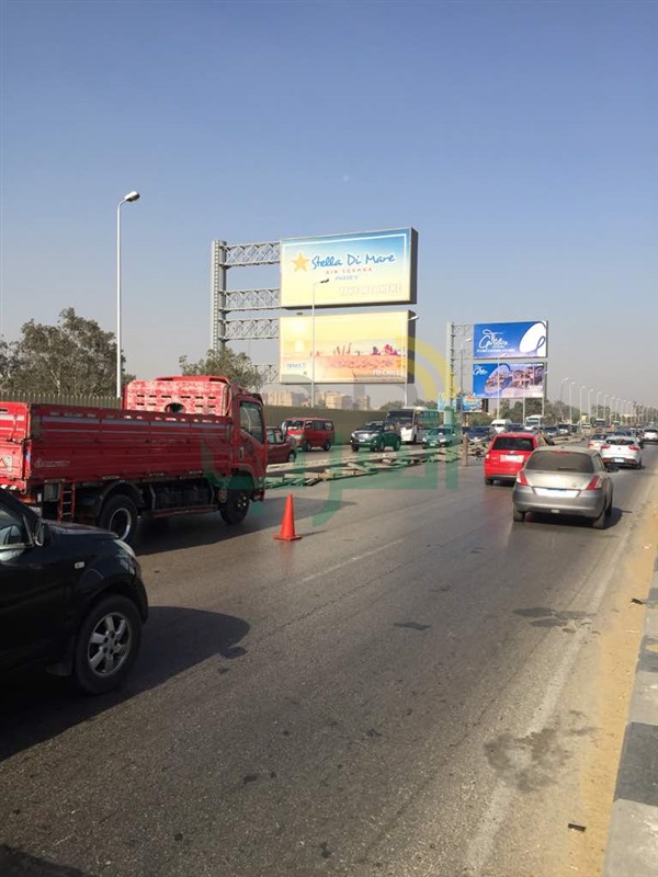 بالصور.. كثافات مرورية أعلى كوبري الجيش بسبب أعمال الصيانة