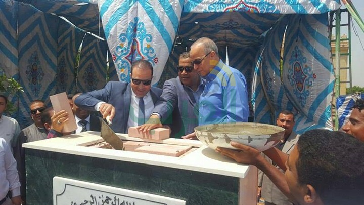 بالصور.. وضع حجر الأساس لكوبرى مول العابد بالقليوبية
