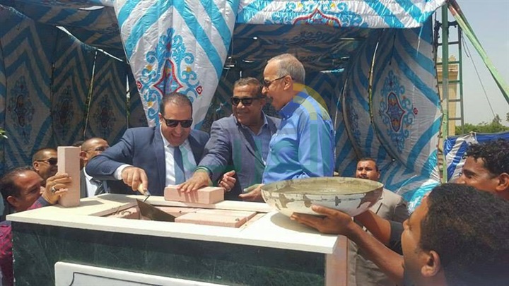 بالصور.. وضع حجر الأساس لكوبرى مول العابد بالقليوبية