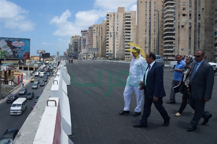 بالصور.. سلطان يتفقد كوبري مصطفى كامل قبل بدء تشغيله الجمعة القادم