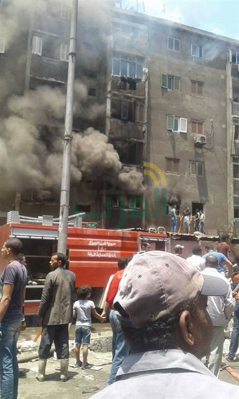 حريق هائل يلتهم 26 كشك ومحل ونقطة شرطة بإميابة 