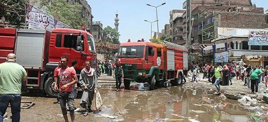 معاينة النيابة لحريق سوق إمبابة: النيران التهمت 70 باكية وامتدت لنقطة شرطة ومركز شباب