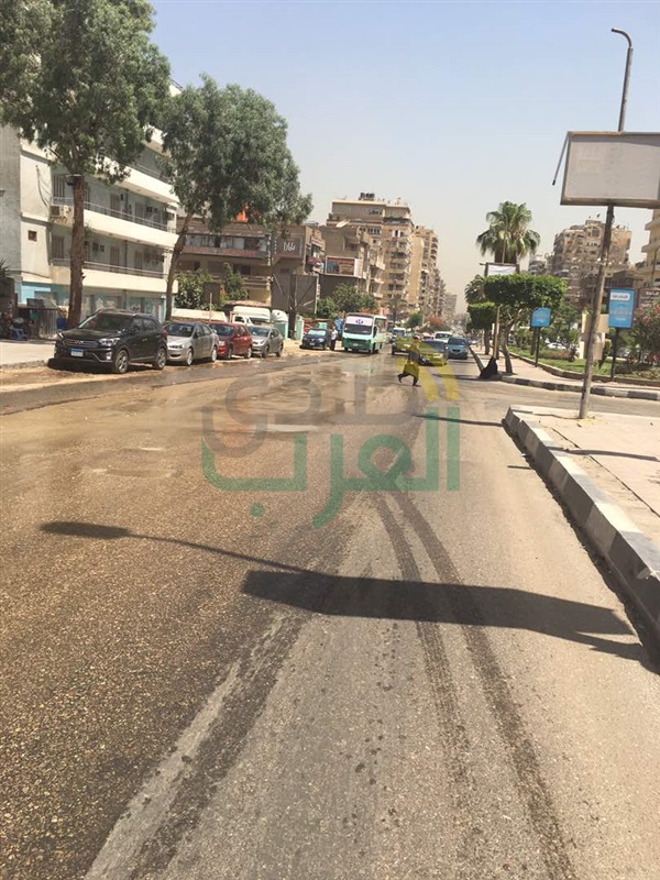 كسر ماسورة مياه يتسبب في كثافات مرورية بمدينة نصر