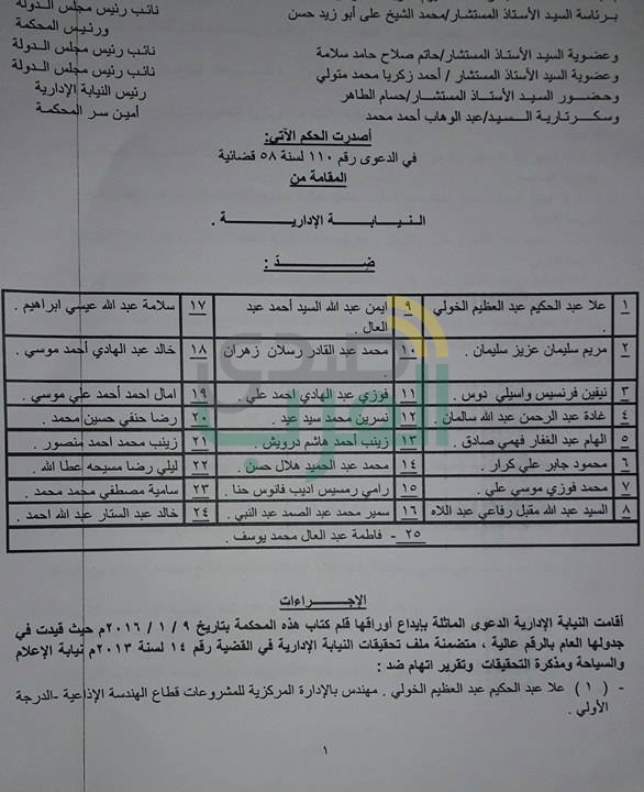 براءة 25 مسئولا بقطاع الهندسة الإذاعية بـ"ماسبيرو"