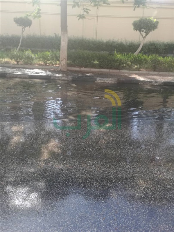 بالصور.. كسر ماسورة مياه يتسبب في كثافات مرورية بـ"حدائق القبة"