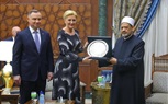 الإمام الأكبر يرحب بالرئيس البولندي وقرينته في رحاب الأزهر الشريف
