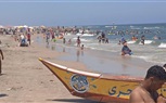إقبال كبير من المصطافين على شواطئ مصيف بلطيم