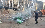 محافظ القليوبية يتابع اطفاء مخزن للمواد الغذائية بمدينة الخانكة  