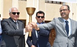 وزير الشباب والرياضة ومحافظ الجيزة يستقبلان شعلة اسبوع شباب الجامعات الـــــ 