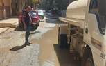 رفع تراكمات المياه بشارع فتح الباب من شارع الثلاثيني ناتج إصلاح ماسورة مياة بالعمرانية 