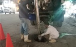 تطهير ابيار الصرف الصحي بشارع الثلاثين