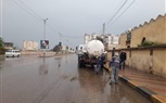 رفع مياه الأمطار من شوارع وميادين كفر الشيخ