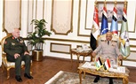 الفريق أول / عبد المجيد صقر القائد العام للقوات المسلحة  والفريق / أحمد خليفة رئيس أركان حرب القوات المسلحة يلتقيان رئيس هيئة الأركان المشتركة للقوات المسلحة بالمملكة الأردنية الهاشمية