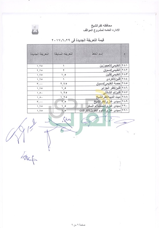 ننشر التعريفة الجديدة لسيارات الأجرة في كفر الشيخ 