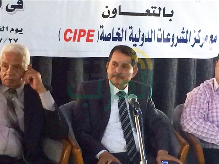 عصام العلقامى نائب عن محافظ سوهاج فى حضور الملتقى التى نظمته جمعية المستثمرين بالتعاون مع مركز المشروعات الدولية