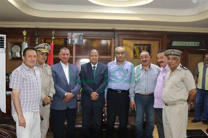 بالصور.. محافظ كفر الشيخ يستقبل مدير الأمن ومدير البحث الجنائى
