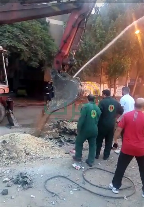 بالصور.. انفجار ماسورة غاز يثير الذعر بالهرم 