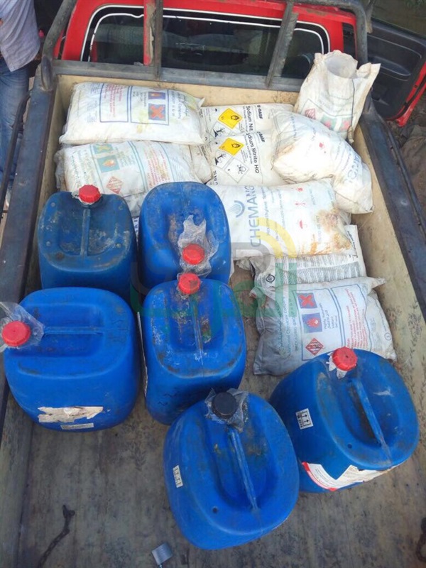 شاهد.. مخزن المتفجرات بعد مقتل مسئولي تصنيع العبوات الناسفة بـ"حسم"