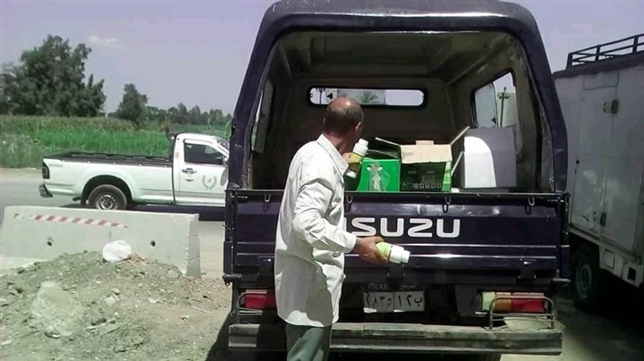 ضبط سيارة محملة بمبيدات زراعية  غير مسجلة بالشرقية
