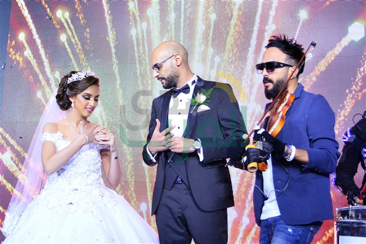 بالصور.. تامر حسني وبوسي ودينا يشعلون زفاف "بسنت" و"أحمد"