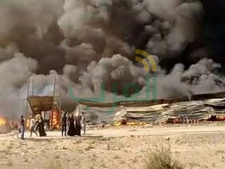 10 مليون جنيه خسائر مبدئية فى حريق المعرض السورى ببنها