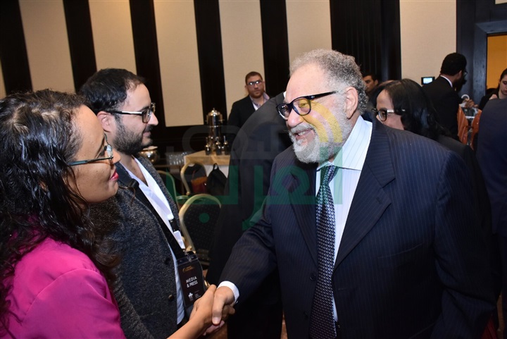 بالصور..  وقائع المؤتمر الصحفي لمنح يحيى الفخراني وحسين الجسمي الدكتوراه الفخرية من الـ cic