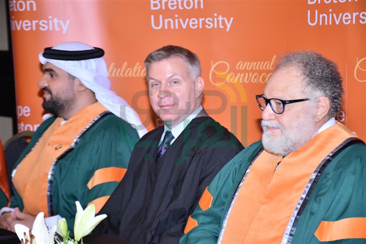 بالصور..  وقائع المؤتمر الصحفي لمنح يحيى الفخراني وحسين الجسمي الدكتوراه الفخرية من الـ cic