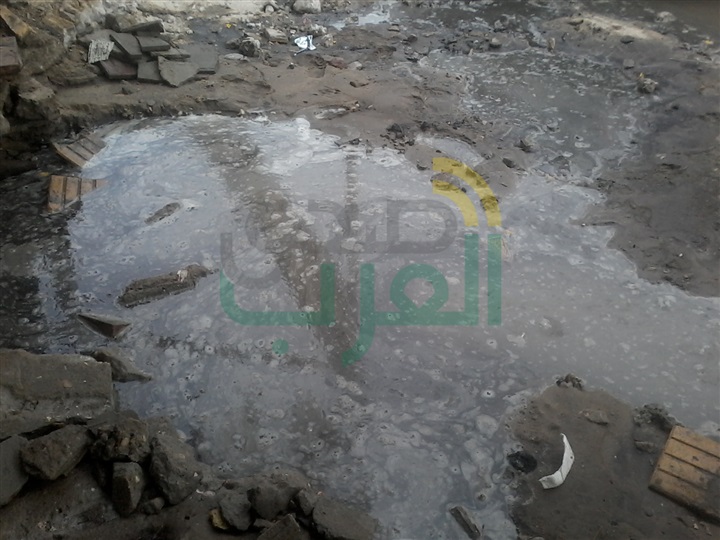 بالصور...كسر ماسورة مياة يتسبب فى غرق نادى بنها الرياضى