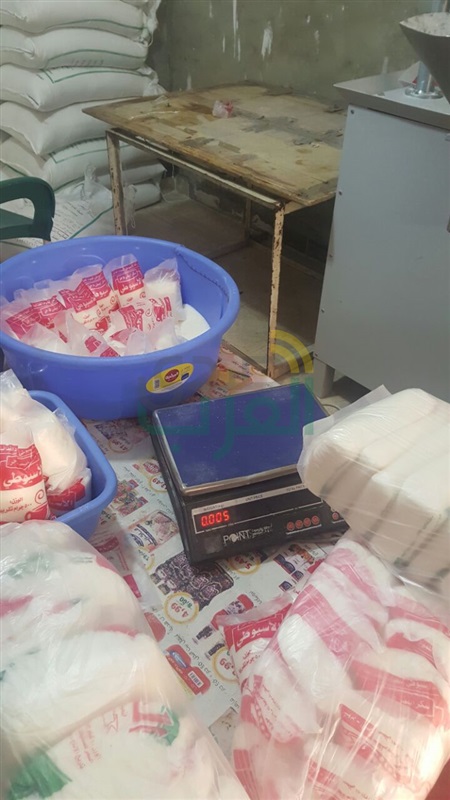 غلق مخزن والتحفظ على 6 أطنان سكر مجهول المصدر