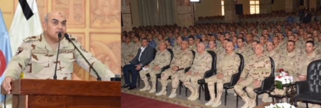 وزير الدفاع والإنتاج الحربى يلتقي أعضاء هيئة التدريس و الطلبة المستجدين للكليات والمعاهد العسكرية بالكلية الحربية