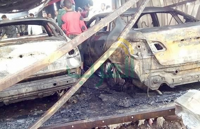 بالصور.. المعاينة الأولية:«الضفيرة» وراء تفحم 59 مركبة داخل جراج بكفر الشيخ