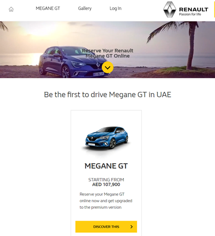 "رينوميغان GT" الجديدة متوفرة للطلب حصرياً عبر الموقع الإلكتروني في دبي "رينوميغان GT" الجديدة متوفرة للطلب حصرياً عبر الموقع الإلكتروني في دبي