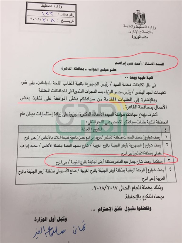 النائب احمد علي توفير ثلاث ملايين جنيه لرصف منطقة ارض الجنينة بعزبة النخل النائب احمد علي توفير ثلاث ملايين جنيه لرصف منطقة ارض الجنينة بعزبة النخل