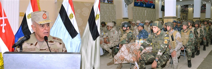 بالصور.. وزير الدفاع يتفقد عناصر القوات المسلحة والشرطة بشمال سيناء 