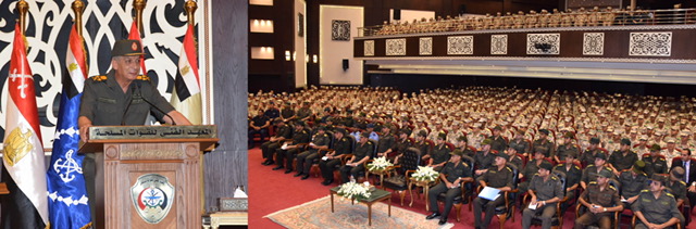 وزير الدفاع يلتقى طلبة وأعضاء هيئة التدريس بالمعهد الفنى للقوات المسلحة