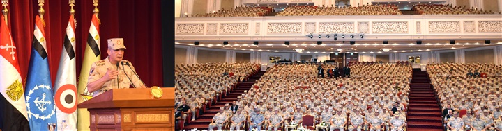 وزير الدفاع يلتقى برجال المنطقة المركزية العسكرية وعدد من دارسى المعاهد التعليمية