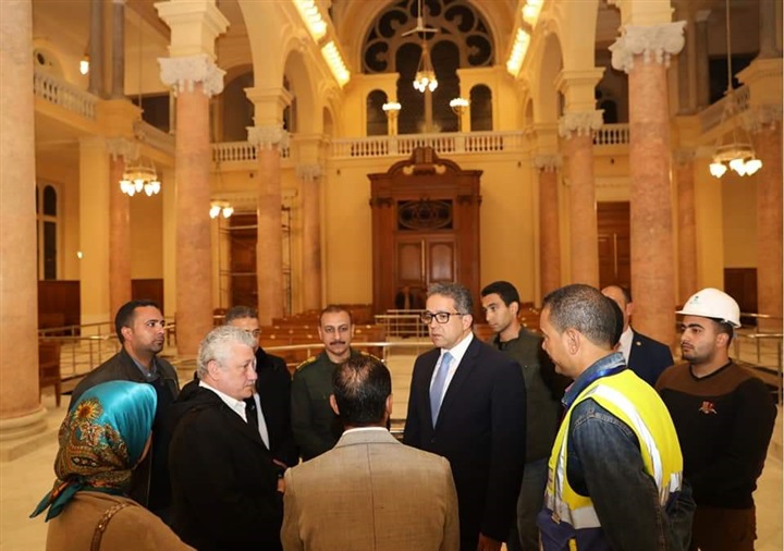 جولة وزير الآثار بالمعبد اليهودي وعدد من المتاحف الآثرية بمدينة الإسكندرية