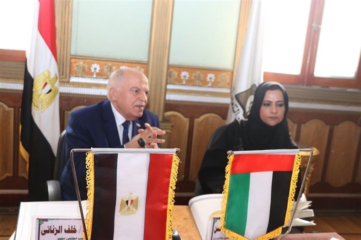 الزناتي يستقبل وفد جمعية المعلمين الإماراتية لتبادل الخبرات والتهنئة برئاسة اتحاد المعلمين العرب