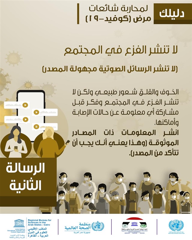 "الوطنية المصرية لليونسكو" تطلق 4 رسائل لمواجهة فيروس كورونا ومحاربة الشائعات
