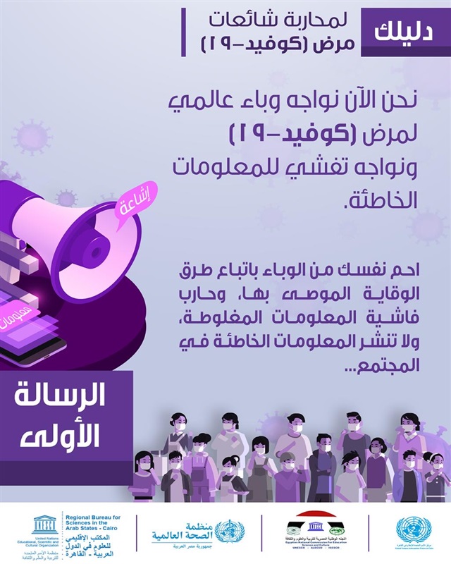 "الوطنية المصرية لليونسكو" تطلق 4 رسائل لمواجهة فيروس كورونا ومحاربة الشائعات